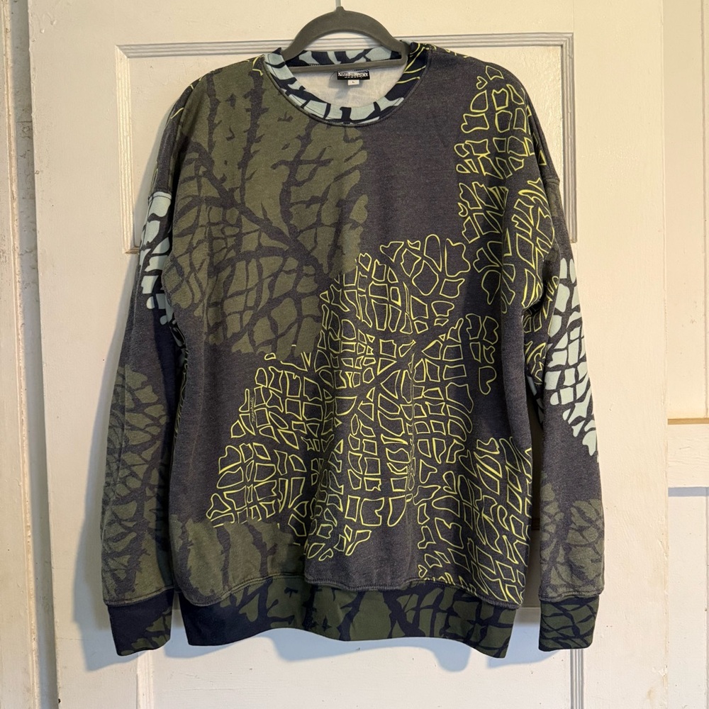 Manuhealii Olive and Navy Crewneck Sweatshirt